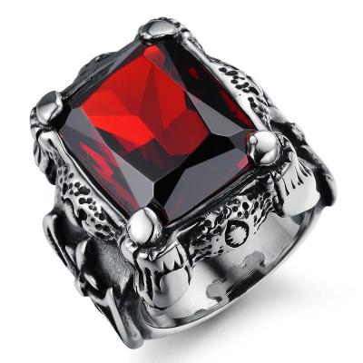 China 2019 Fashion Stainless Steel Jewelry 316l Stainless Steel Jewelry Design Man Ruby Ring for sale