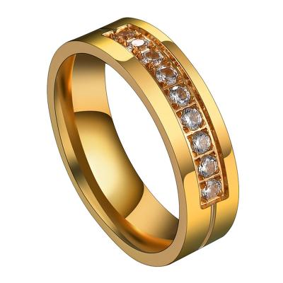 China Fashion Jewelry Diamond Couple Ring 316l Stainless Steel Rings With Diamond for sale