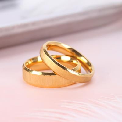 China Fashion Jewelry CLASSIC Wholesale Custom Couples Frosted Rings Stainless Steel Couples Ring for sale