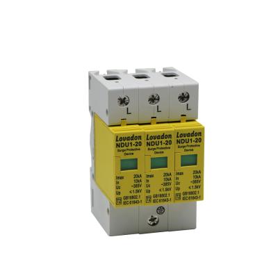 China PA66 SPD 3 Phase Surge Protector 20ka Surge Arrester Smart Waterproof Surge Protector Device for sale