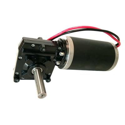 China 24V 12V DC Motor 100W 120W Totally Enclosed Worm Wheel Geared Low RPM 48V Controller Dc Generator Motor for sale