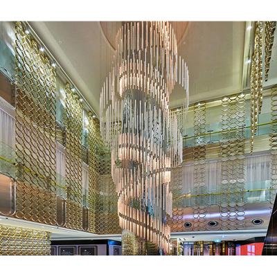 China Wholesale Custom Glass Tube Chandeliers Modern Hotel Lobby Decoration Indoor Lighting Luxury Crystal Chandeliers for sale