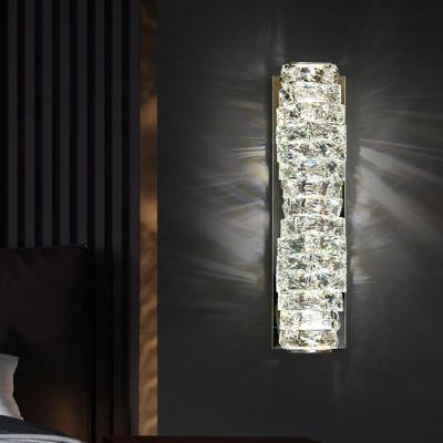 China Hot Sale Modern Luxury Crystal Wall Lamp Hotel Engineering Bedroom Villa KTV Wall Lamp for sale