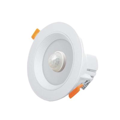 China Infrared Pressure Induction Human Body Downlight Plastic Shell Enclosed Single Downlight for sale