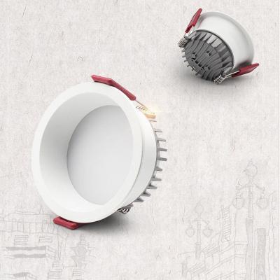 China Modern White Recessed Single Round LED Downlight Heads COB Ceiling Light Dimmable Anti Glare Downlight for sale