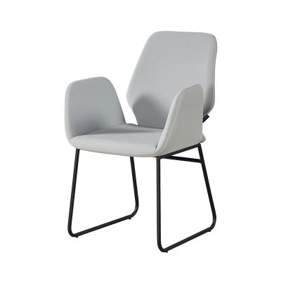 China (Other) Hotsale Adjustable Modern PU Dining Armchair Dining Chair With Metal Leg for sale