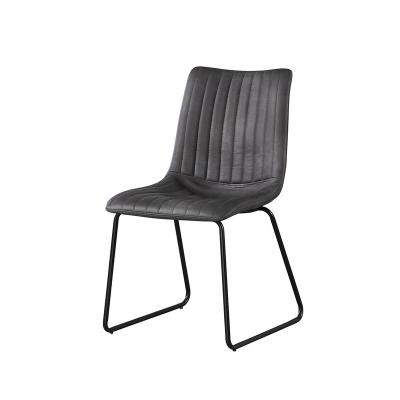 China Metal Adjustable Legs Modern Simple Design PU (Other) Dining Chairs for sale