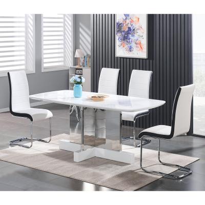 China Simple Design Adjustable Modern Glass Dining Tables Restaurant Home Furniture (Others) for sale