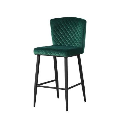 China Simple Design Velvet Fabric Modern Bar Chair High Quality Factory Price for sale