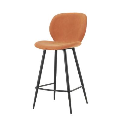 China Modern New Design Fabric Simple Design Metal Leg Bar Chair for sale