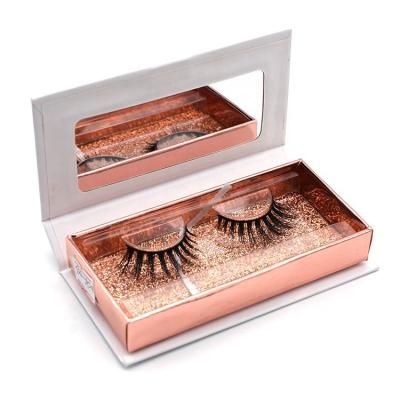 China Natural False Mink Lashes Long Natural False Mink Lashes Vegan Strip Lashes Clear False Mink Eyelashes for sale