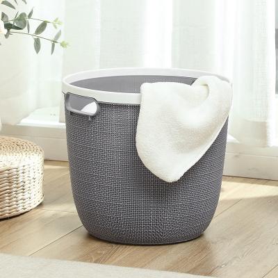 China Large Round Pearl Design Viable Bedroom Bathroom Portable Soft Dirty Basket Japanese Style Clothes Storage Basket for sale