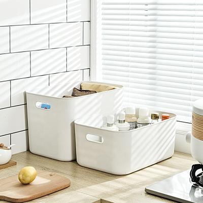 China Factory direct stocked sale Japanese style white and pink plastic storage box for kitchen bathroom and bedroom for sale