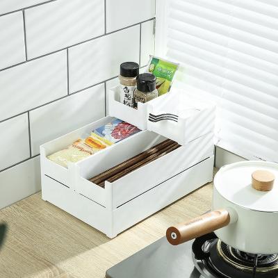 China Factory direct sale three-layer storage desktop rack, desktop cosmetics storage basket can be purchased separately for sale