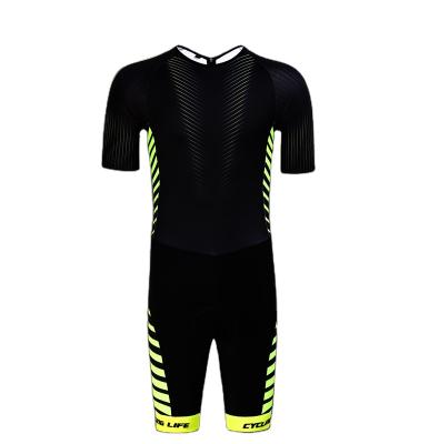 China Cheji Antibacterial Factory makes custom bike suits for running, swimming, cycling and compression wear men's and women's triathlon singlets for sale