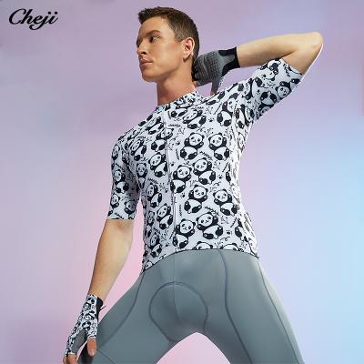 China Professional OEM Factory Men's Breathable Short Sleeve Shirt Team Customized Cycling Recycling Design for sale