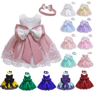 China Hundred One Day Style Ready Made African Lace Infant Angel Dresses With Bow And Birthday Lace for sale