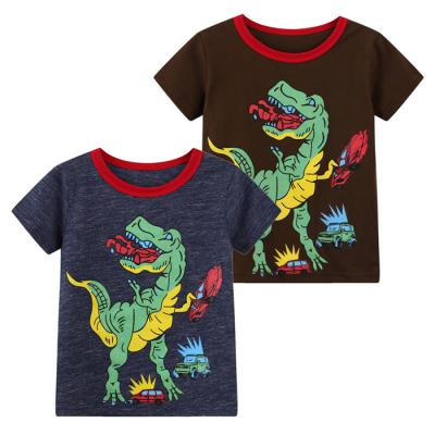 China Kids Casual Breathable Organic Cotton Applique Boys 7 Years Design Freeware Military Camouflage Dinosaur T-shirt for sale