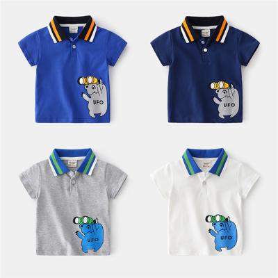 China Wholesale Importers Children Fashion Breathable Organic Short Casual V-Neck Sleeve Cartoon Cotton Dubai T-Shirt For Kids for sale