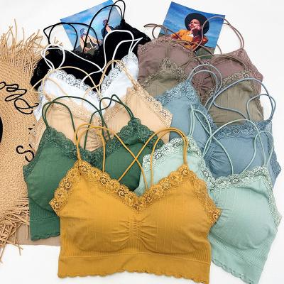 China High Quality Casual One-Piece Fashion No Steel Bra Women's Seamless Bra Women's Seamless Ring Lace Anti-theft Envelope Fitness Bra for sale