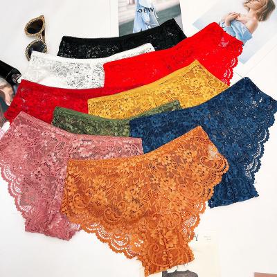 China Newest Fashion Models Cotton Cavity S Female Comfortable Breathable Panties Breathable Sexy Lace Seamless Panties for sale