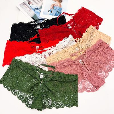 China Hot Selling Sexy Lace Comfortable Daily Wear Sheer Panties Breathable Mid To High Waist Triangle for sale