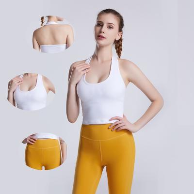 China yw37+kw26 breathable halter top + butt lift yoga fitness leggings set for sale