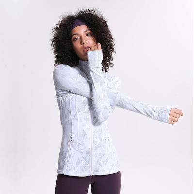 China Z18031 Print Breathable Digital Yoga Running Stretch Long Sleeve Top Jacket for sale