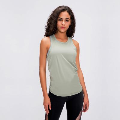 China S2027 Breathable Tailed Vest Friendly Women's Bare Skin Bandage Bow Back Loose Breathable Running Shirt Tank for sale