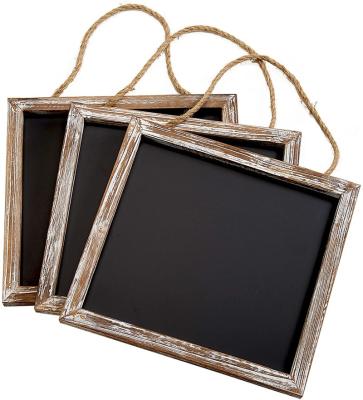 China 100% Handmade Antique Magnetic Blackboard Signs Wall Hanging Wooden Frame Village Decorative Notice Boards for sale