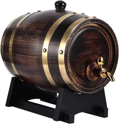 China 100% Handmade 3L Oak Aged Whiskey Barrel With Tap Lined Vintage Wine Barrel Container for sale