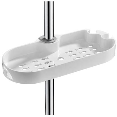 China Multifunctional Bar Mounted Shower Head Holder Tray Toilet Shelf Showerhead Lifting ABS Bathroom Storage Holder Soap Shampoo for sale