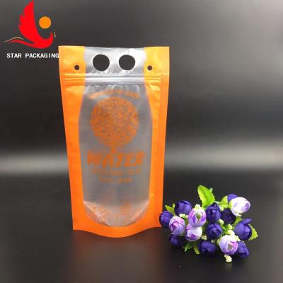 China Custom Clear Logo Beverage Moisture Proof Packaging Pouch Plastic Printing Beverage Bag And Drink Carry Bags for sale