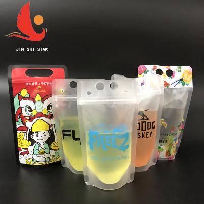 China Custom Clear Logo Beverage Moisture Proof Packaging Pouch Plastic Printing Beverage Bag And Drink Carry Bags for sale