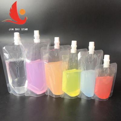 China Transparent safety spout bag, available in stock, 100 200 250 300 380 500 ml for sale