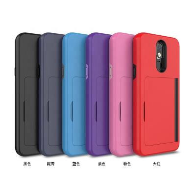 China Anti Shock Shockproof Color Flip Falling Side Sliding Card Cell Phone Case Two Card In One Apple Cover Device for sale