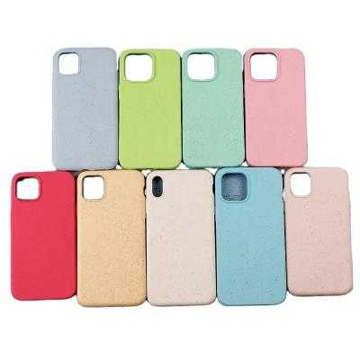 China The new fully degradable shockproof wheat straw mobile phone case is suitable for Apple 13/12/11/ manufacturing environmental protection for sale