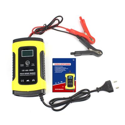 China Portable Surge Protector Pulse Repair Charger With LCD Display Motorcycle And Car Battery Charger AGM GEL WET Lead Acid Defender for sale