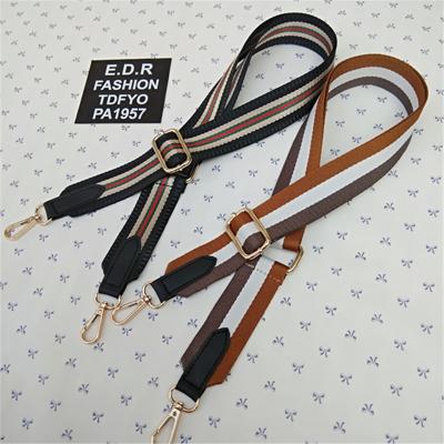 China New Wild Handbag Wholesale Women Bag Shoulder Belt High Quality Wide Side Adjustable Nylon Striped Cross - Body Bag Strap for sale