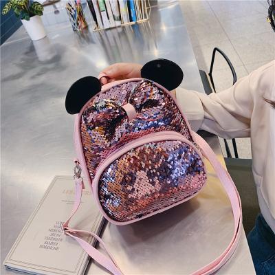 China Hot Selling Magical Travel Waterproof Mini Backpacks Bag Casual Fashion Cute Bow Sequin Girls School Messenger Shoulder Custom Made for sale