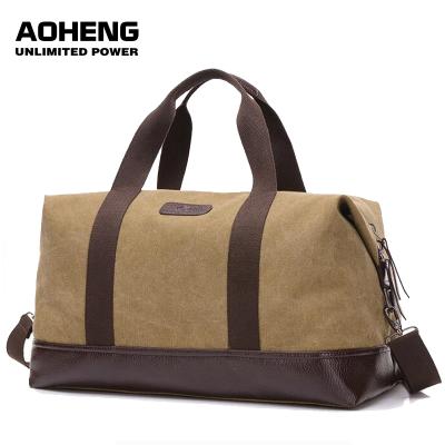 China fashion & Custom Practical Durable Gym Outdoor Business Travel Storage Bag Vintage Fashion Canvas Leather Leisure Travel Bag Sports Bag for sale