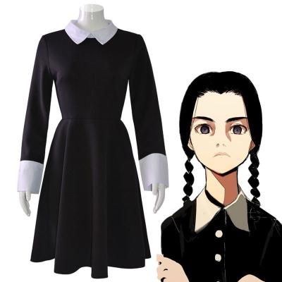 China Hot Selling Adult Anime Cosplay Comics Costume Cosplay Costume Wednesday Addams Family Adult Dress Up Cosplay Costume For Party for sale