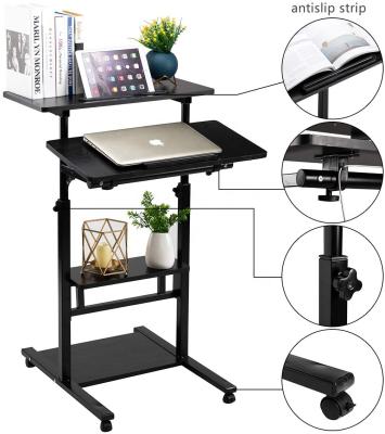 China Overseas Stock Height Adjustable Desk L (Height) Adjustable Computer Working Table With Wheels Easy To Assemble for sale