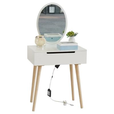 China Other Auchentoshan Classic Bedside Mirror Wooden Dressing Table With Mirror 2 Drawers For Makeup Vanities Set In Bedroom Furniture for sale