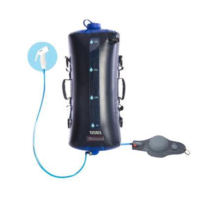 China New Design Large Capacity TPU 20l Portable Camp Shower Foot Pump Pressure Outdoor Camping Shower Bag for sale