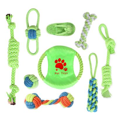 China Viable Wholesale Pet Supplies Dog Cotton Rope Toy Molar Tooth Cleaning Dog Bite Rope Combination Dog Toys Set for sale