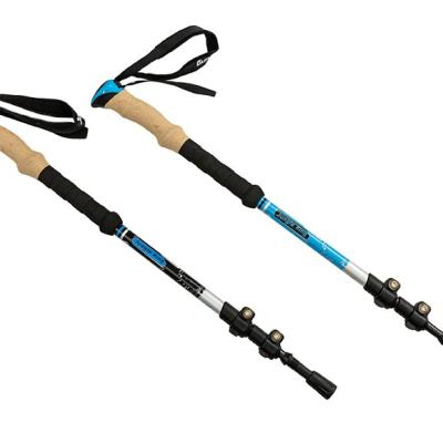 China Outdoor Carbon 3k Carbon Fiber 3k Trekking Travel Stick Three-Straight Handle Section External Lock Structure Increasing Walking Stick for sale