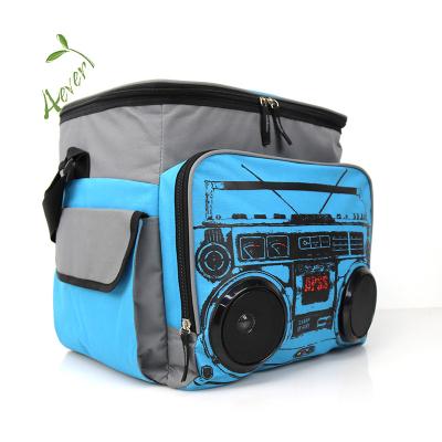 China Creative Peva 30 Boxes Waterproof Worker Striping Cooler Bag, Speaker Beach Cooler Tote Bag For Ladies Men for sale