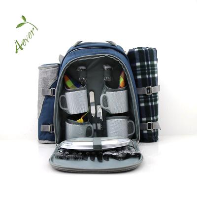 China For 4 Person Factory Good Quality Hot-selling Custom Picnic Backpack With Tableware Set For 4 Persons for sale