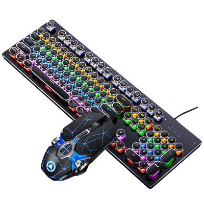 China For Gaming Esport Punk RGB Wired Keyboard Brown Black Axis 104 Mechanical Keyboard Real Keys Cyan Gaming for sale